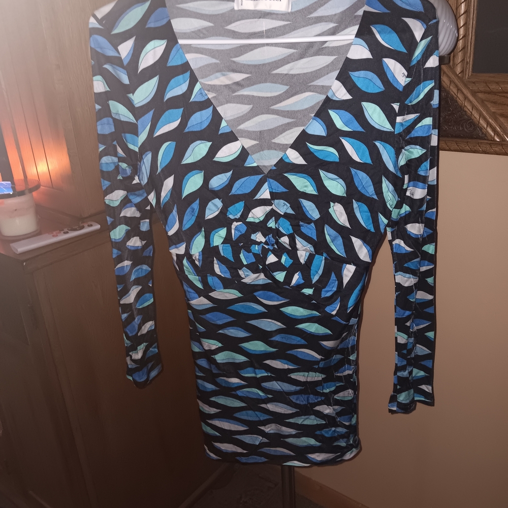 Emilio Pucci Blue And Black Long Sleeve Top